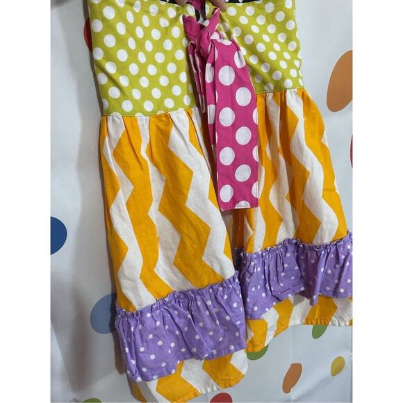 Multi Patterned Multi Color Girls Size 8 Sundress Wrap Style Open Back 🌸🌿 - Picture 8 of 12